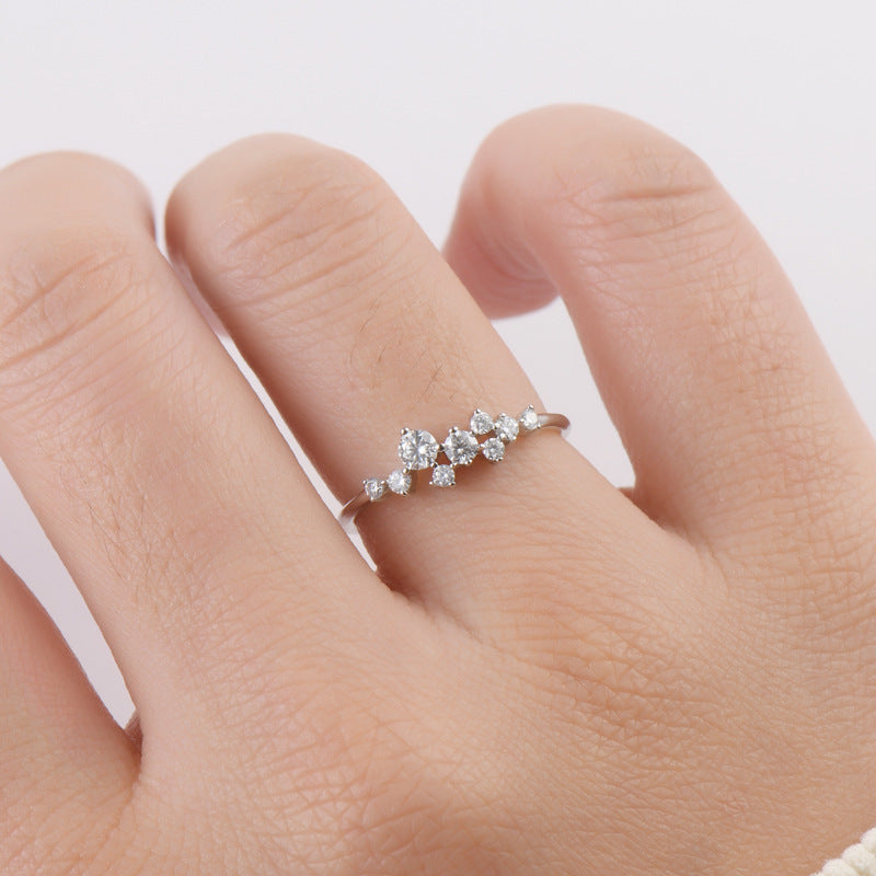 Personalized Moissanite Ring for Women, 925 Sterling Silver Gold Plated Engagement Promise Ring