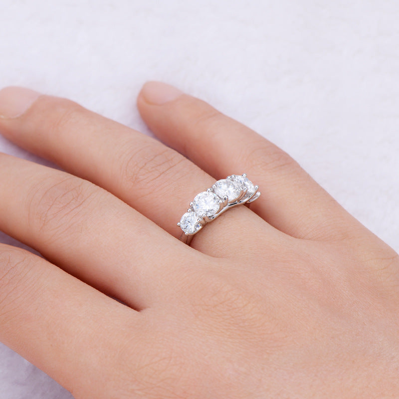 Custom Names Moissanite Engagement Forever Ring Sterling Silver 3.6CT Bezel D VVS1 3EX