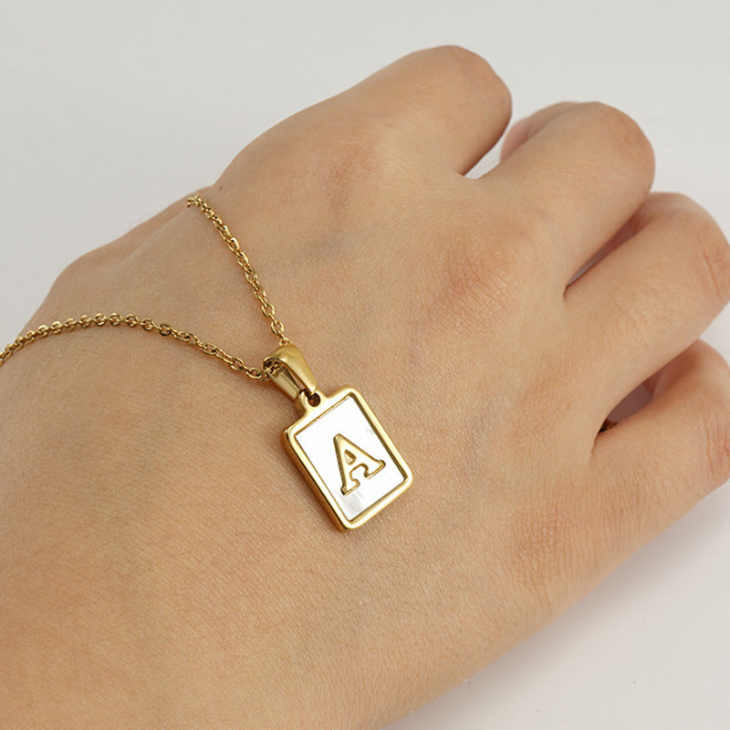 coco 18K Plated Gold Necklace Letter For Women Daily Wear Waterproof AlhambraFour-leaf clover