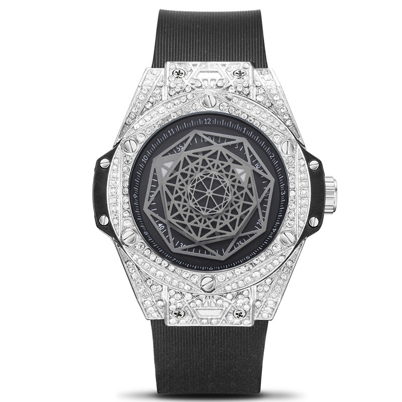 Luxury Sport Watches Waterproof Automatic Mechanical Wristwatch Y2K Black Diamond-look like