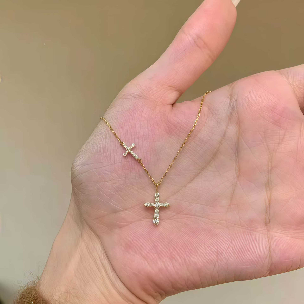 Gemini Cross Necklace for Mom, 925 Sterling Silver, 18K Gold Plated
