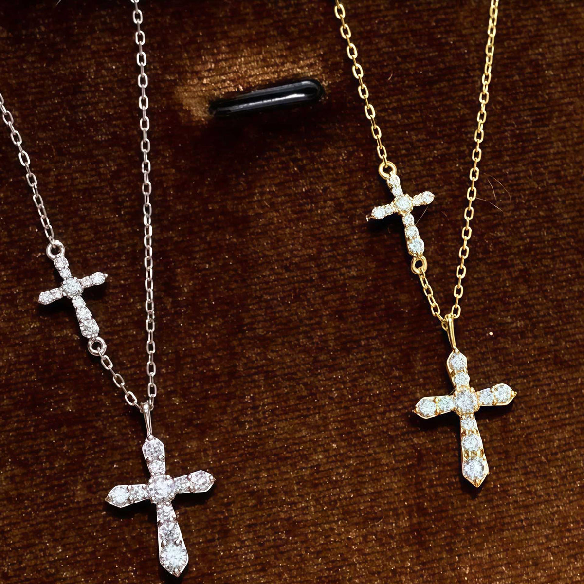 Gemini Cross Necklace for Mom, 925 Sterling Silver, 18K Gold Plated