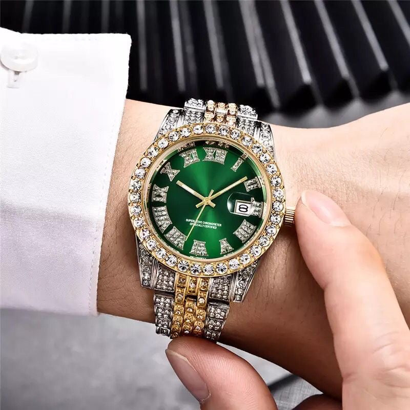 Luxury Men Watches Leather Brand Waterproof Automatic Mechanical Wristwatch Y2K Gold Silver Color