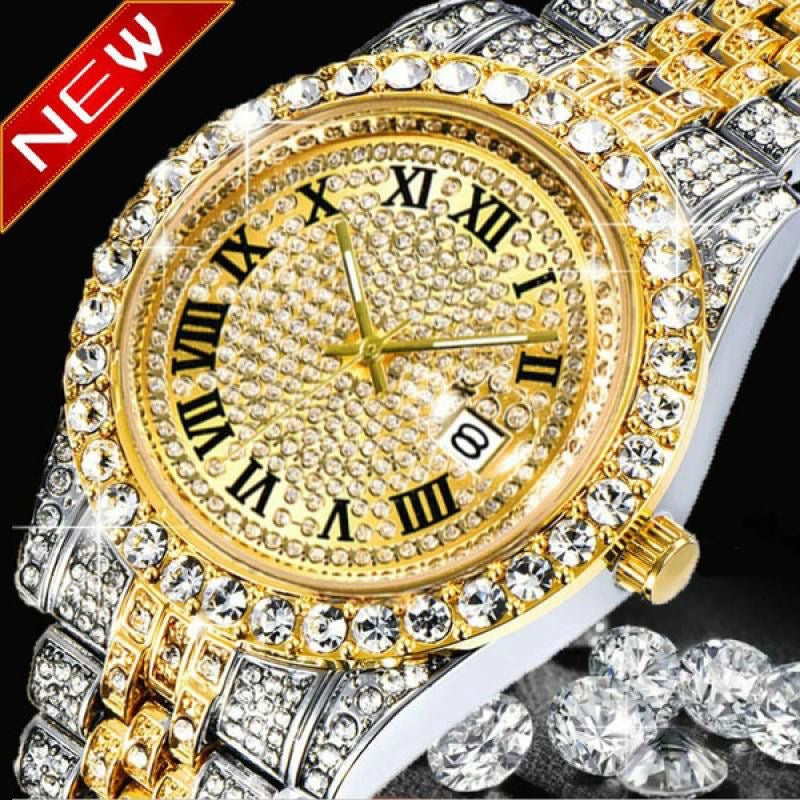 Luxury Men Watches Leather Brand Waterproof Automatic Mechanical Wristwatch Y2K Gold Silver Color