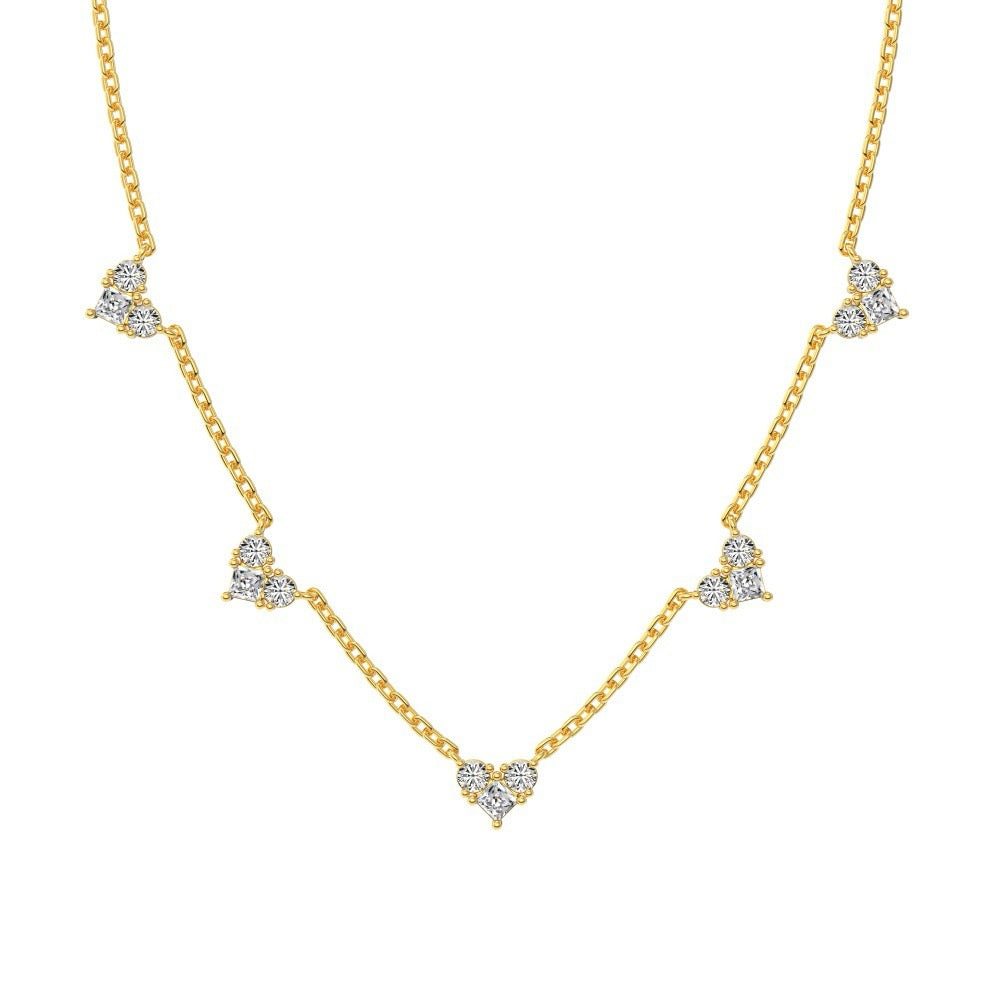 coco 18K Heart zircon Necklace Lucky For Women Daily Wear Waterproof AlhambraFour-leaf clover