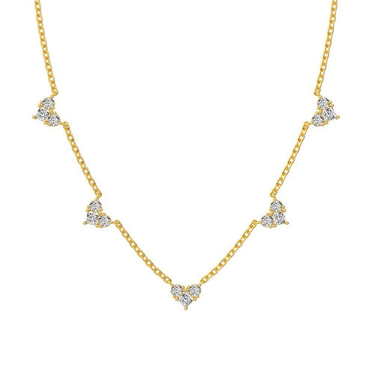 coco 18K Heart zircon Necklace Lucky For Women Daily Wear Waterproof AlhambraFour-leaf clover