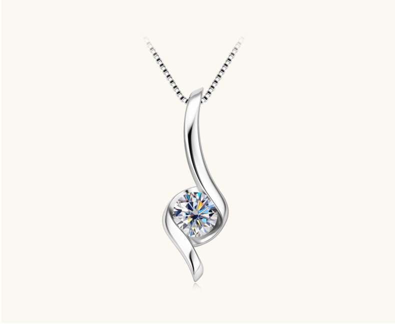 Custom GRA Moissanite Lab-Diamond Necklace Plated Gold 925 Silver For Women Daily Wear