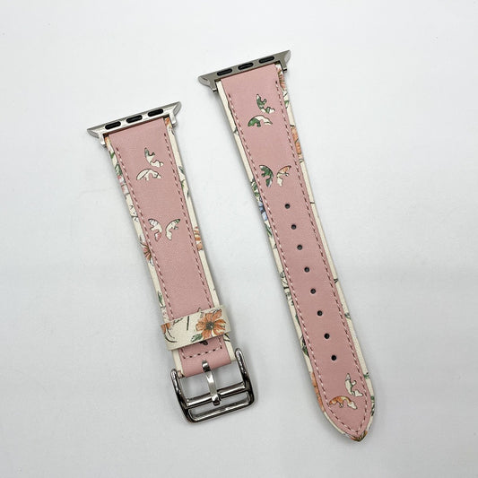 Summer Apple Watch Band Leather Pink Butterfly Y2K Iwatch Band Daily Wear Brithday Gift