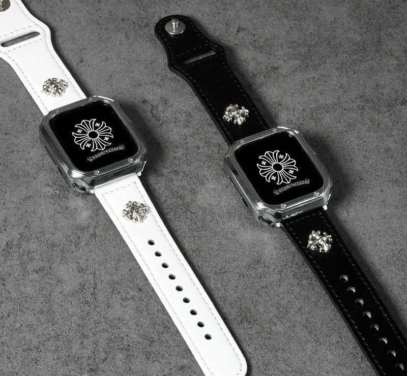 Sport Apple Watch Band With Watch case Cross Silicone Black Gray Punk Gothic Y2K Iwatch Band