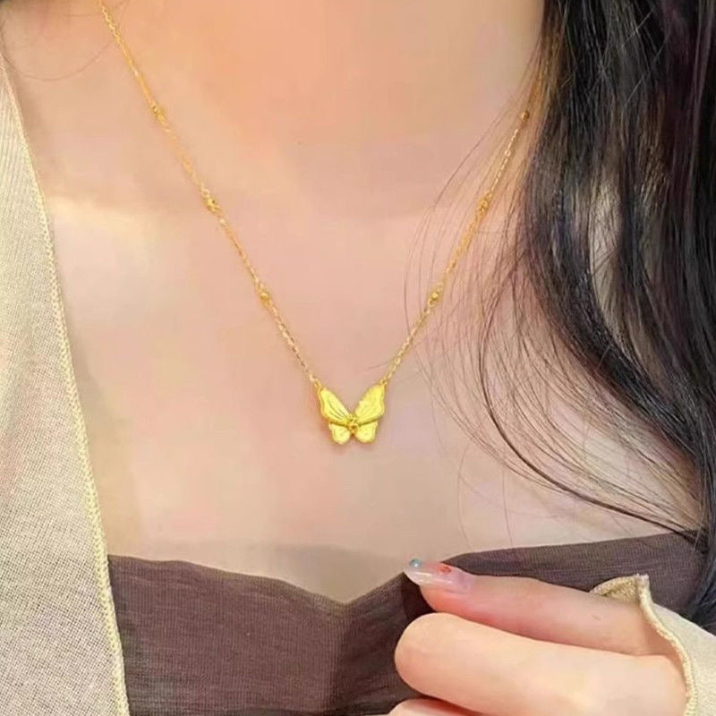 coco 18K Plated Gold Lucky butterfly Necklace Lucky For Women Daily Wear Waterproof