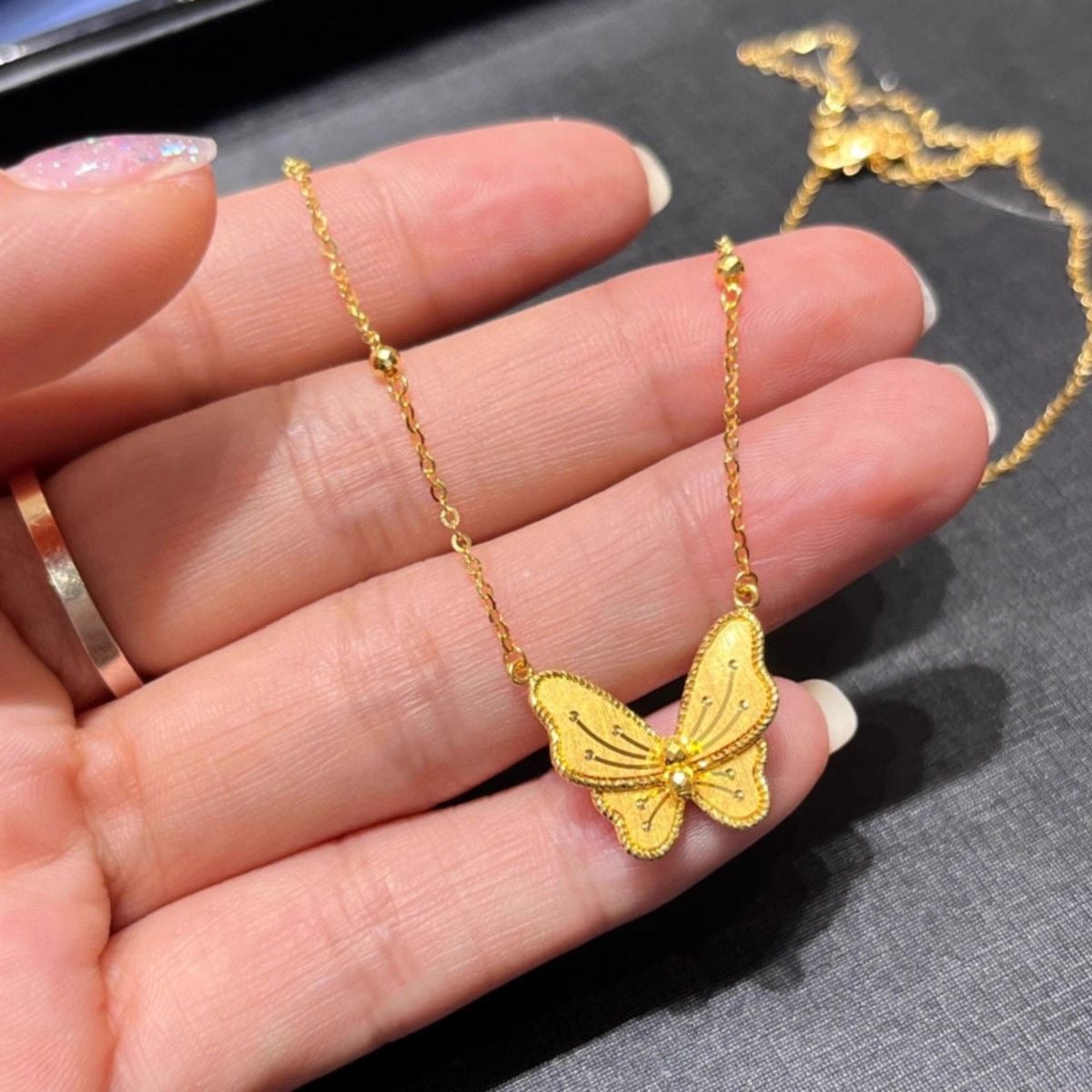 coco 18K Plated Gold Lucky butterfly Necklace Lucky For Women Daily Wear Waterproof