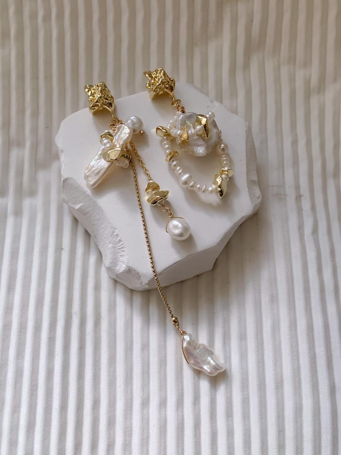 Baroque Luxury Dropping Flora Peal Earring Stud Gold Silver For Women Lady Daily Wear