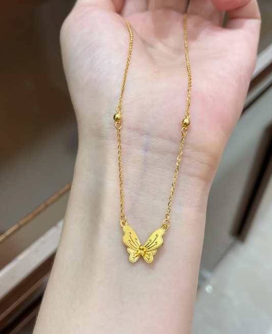 coco 18K Plated Gold Lucky butterfly Necklace Lucky For Women Daily Wear Waterproof