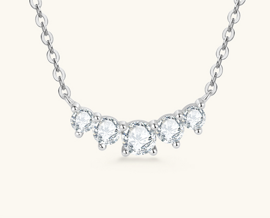 Custom GRA Moissanite Lab-Diamond Bezel Hearts Chrome Necklace Plated Gold 925 Silver For Women Cushion Cut Daily Wear