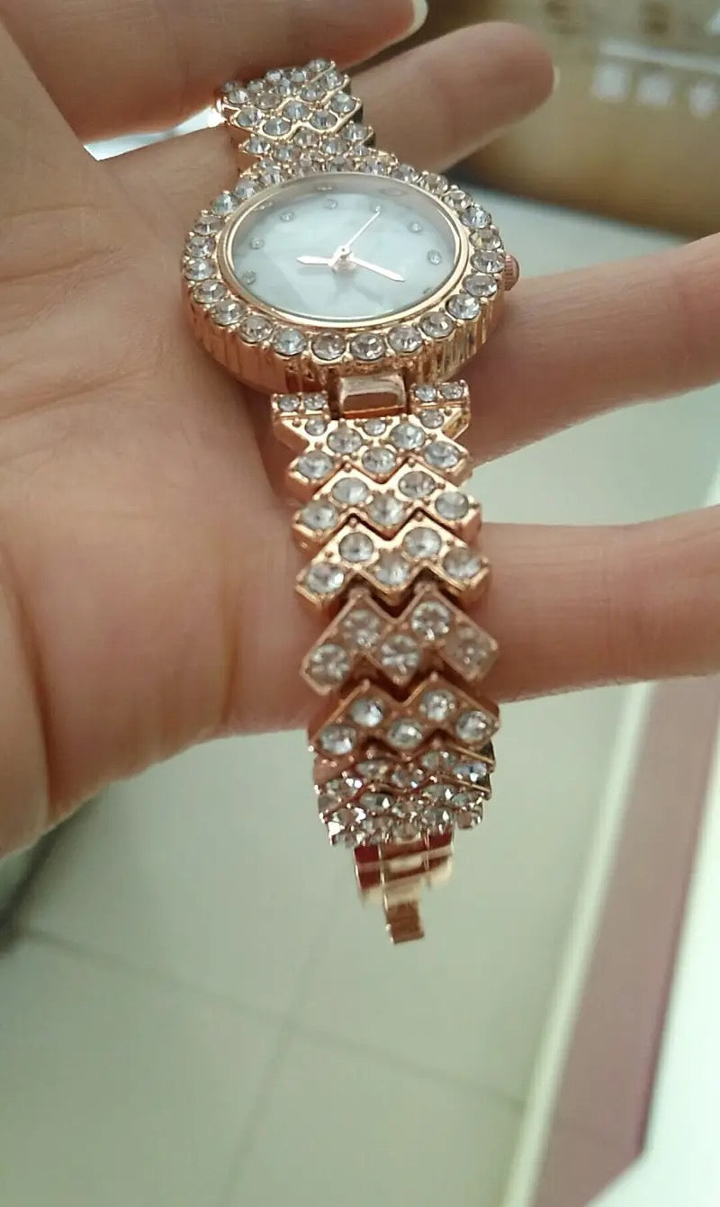 Luxury Diamond Women Watches Waterproof Rose Gold Color