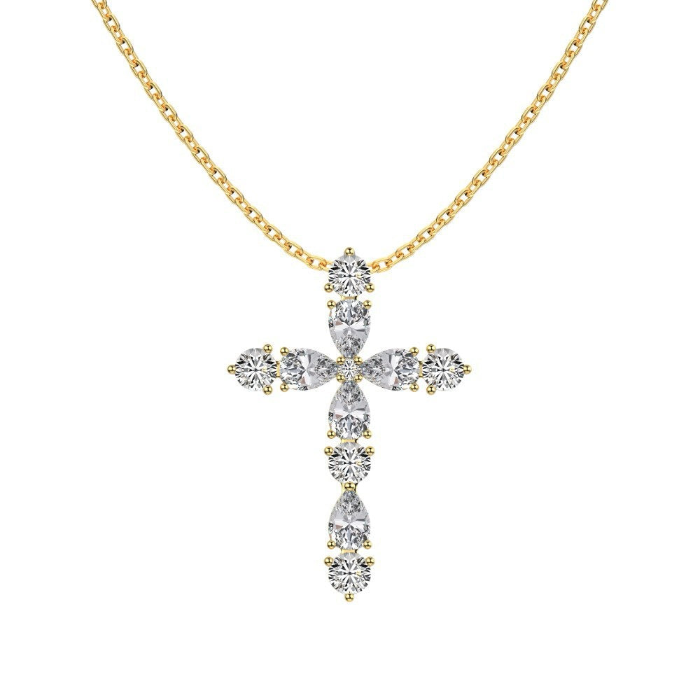 coco 18K Gold Silver Cross Necklace Lucky For Women Daily Wear Waterproof AlhambraFour-leaf clover