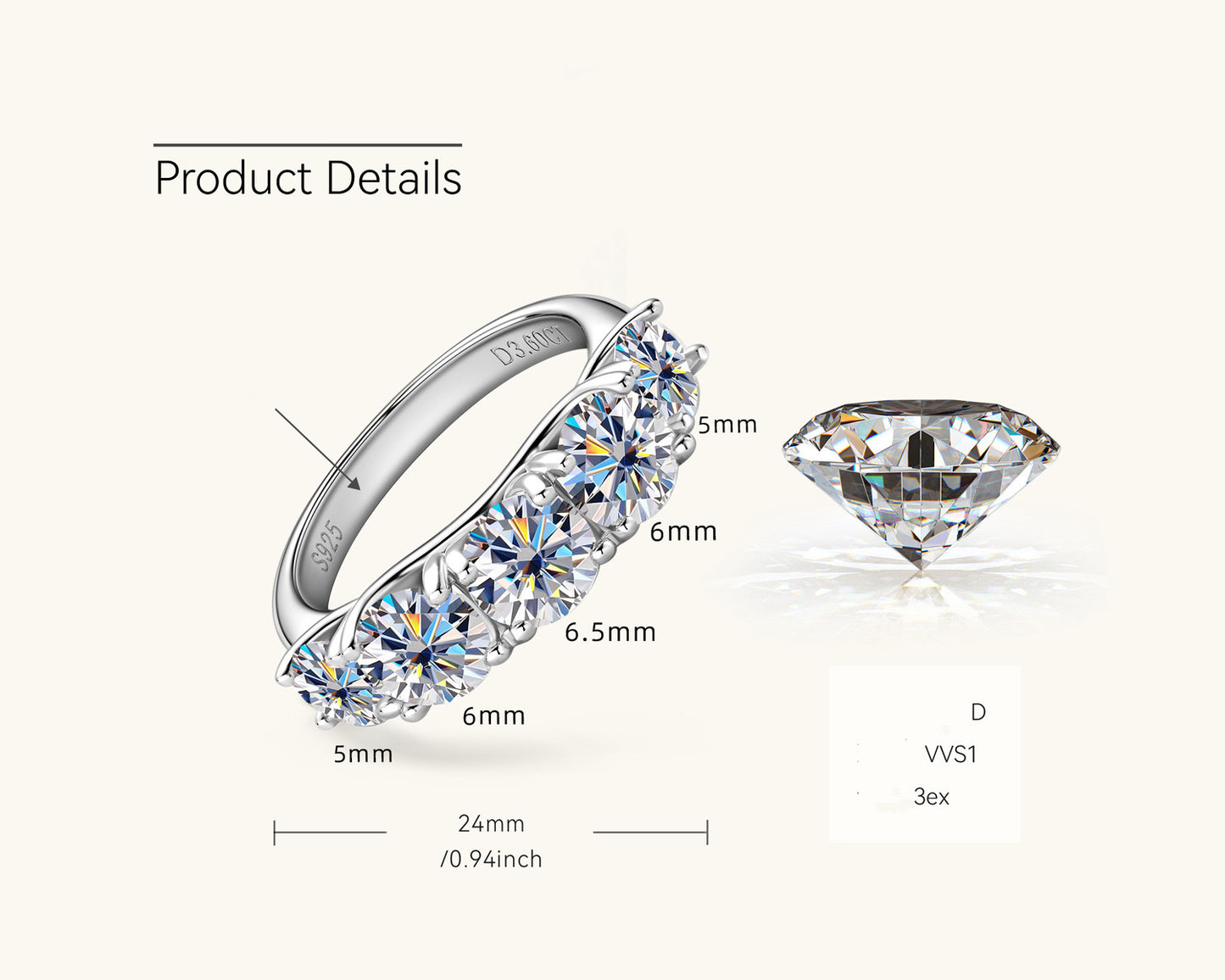 Custom Names Moissanite Engagement Forever Ring Sterling Silver 3.6CT Bezel  D VVS1 3EX