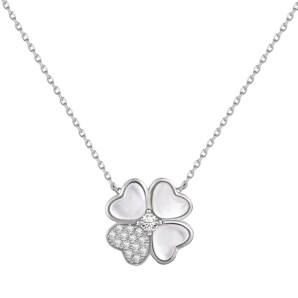 coco 18K Plated Gold zircon Necklace Lucky For Women Daily Wear Waterproof AlhambraFour-leaf clover