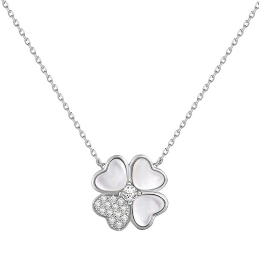 coco 18K Plated Gold zircon Necklace Lucky For Women Daily Wear Waterproof AlhambraFour-leaf clover