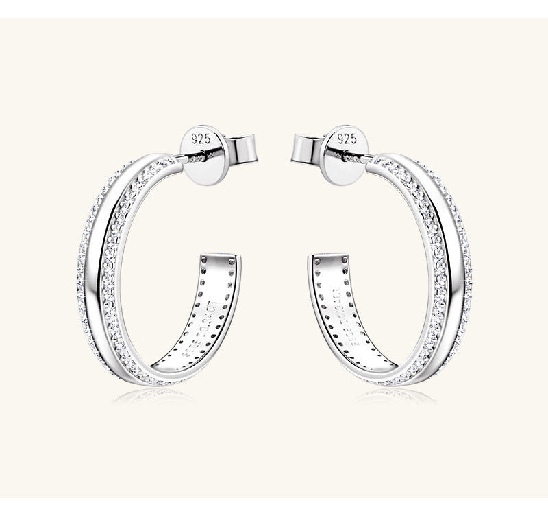 coco Custom GRA Moissanite Earring certificate Star Plated Gold Sterling Silver Dropping Hoop D VVS1 3EX Diamond