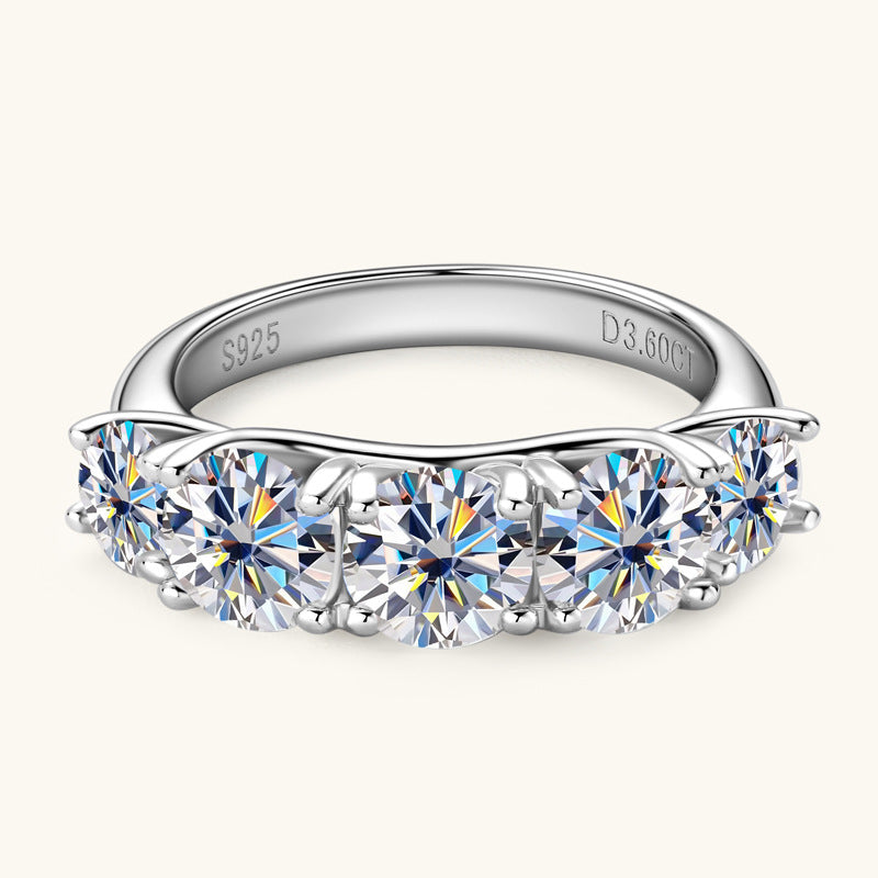 Custom Names Moissanite Engagement Forever Ring Sterling Silver 3.6CT Bezel  D VVS1 3EX
