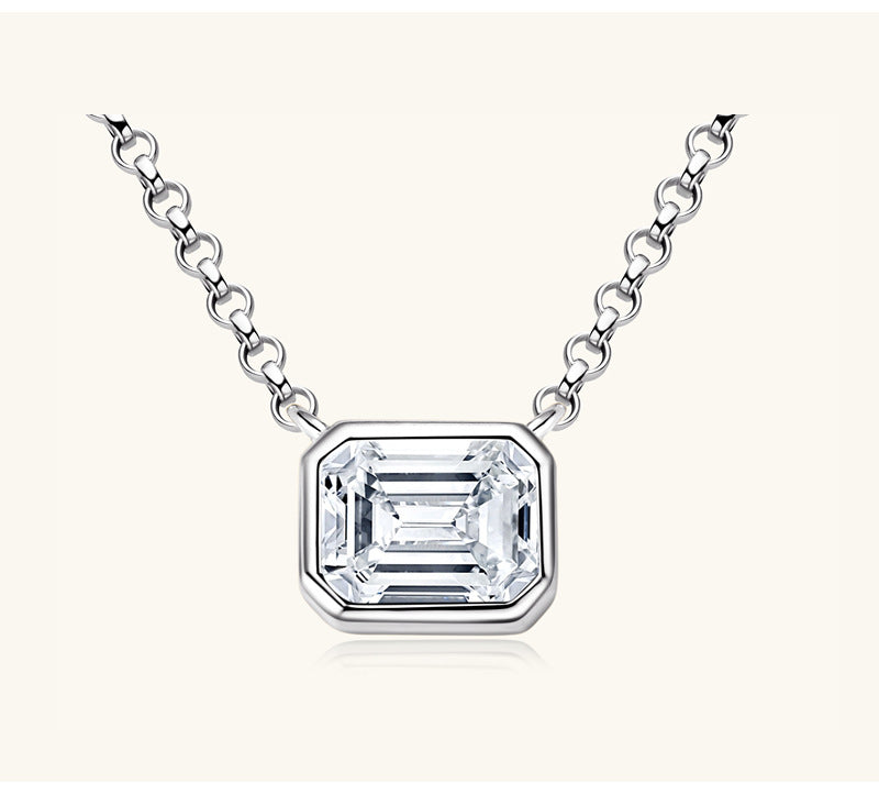 Custom GRA Moissanite Lab-Diamond Necklace Plated Gold 925 Silver For Women Cushion Cut Daily Wear