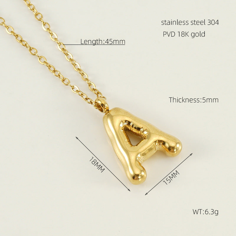 coco 18K Plated Gold Necklace Letter Heart For Women Daily Wear Waterproof AlhambraFour-leaf clover