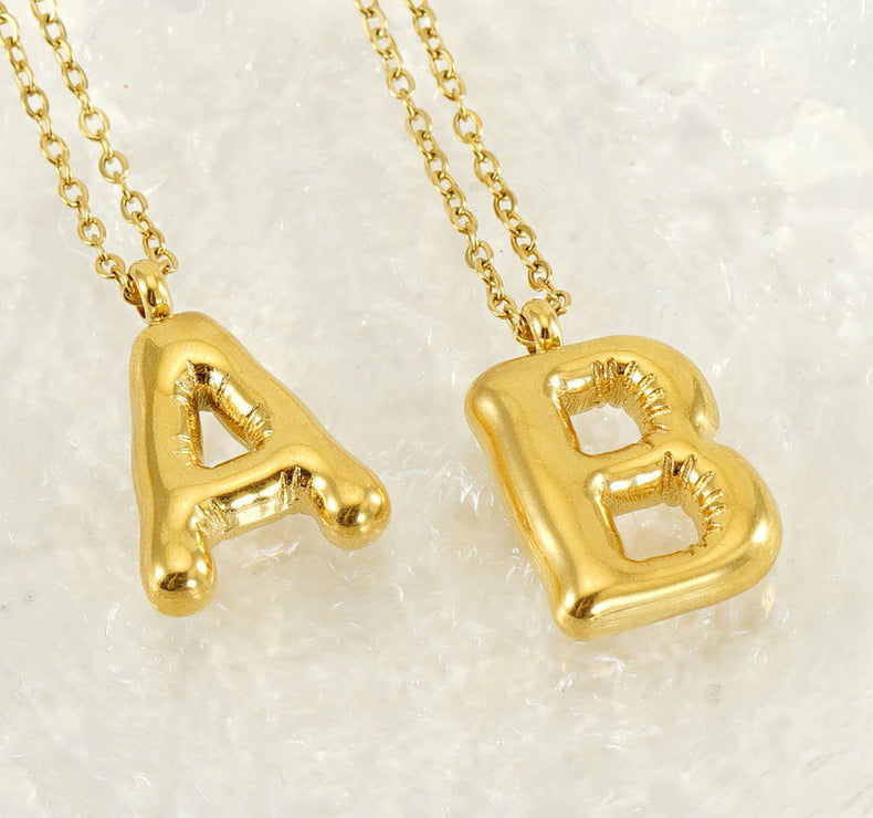 coco 18K Plated Gold Necklace Letter Heart For Women Daily Wear Waterproof AlhambraFour-leaf clover