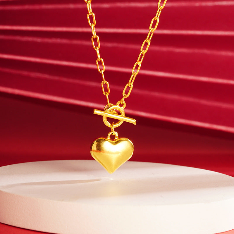 coco 18K Plated Gold Lucky Necklace Lucky For Women Daily Wear Waterproof Heart