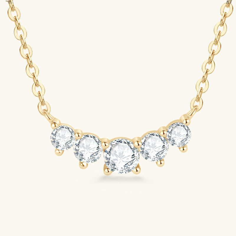 Custom GRA Moissanite Lab-Diamond Bezel Hearts Chrome Necklace Plated Gold 925 Silver For Women Cushion Cut Daily Wear