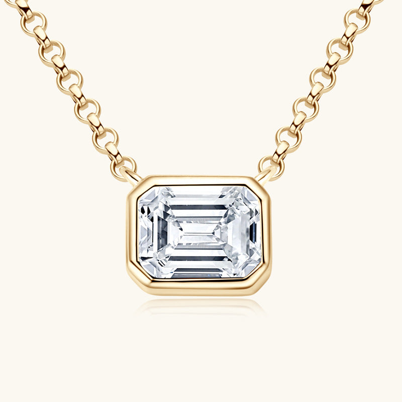 Custom GRA Moissanite Lab-Diamond Necklace Plated Gold 925 Silver For Women Cushion Cut Daily Wear