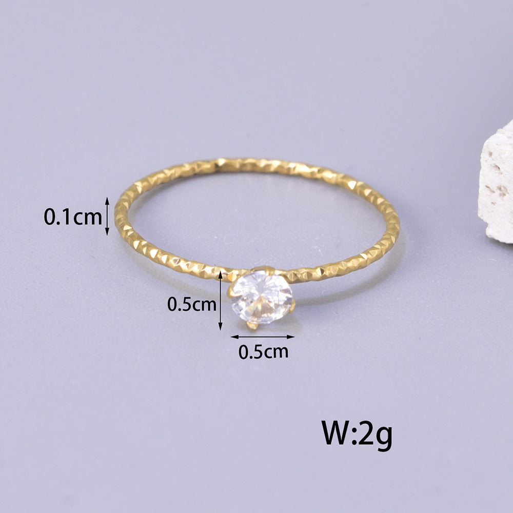 Coco 18k Zircon Silver Engagement Wedding Ring Sterling Silver Lucky Rings