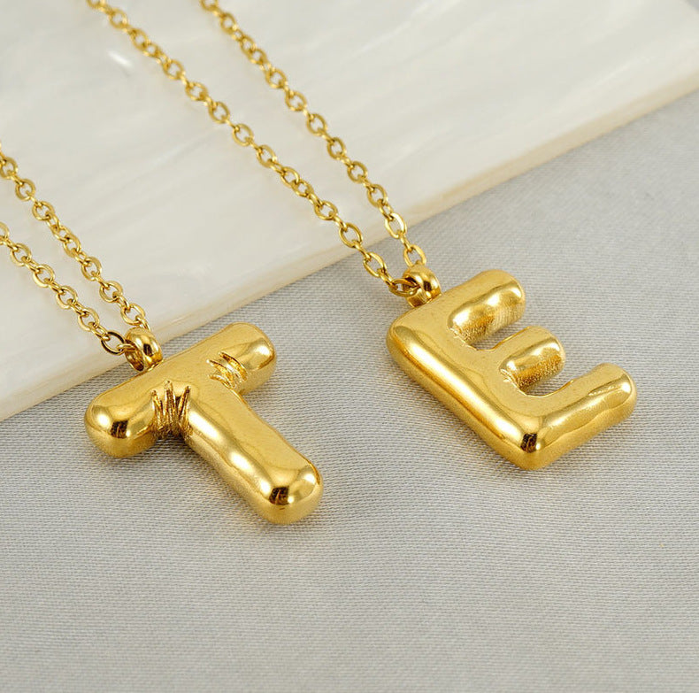 coco 18K Plated Gold Necklace Letter Heart For Women Daily Wear Waterproof AlhambraFour-leaf clover