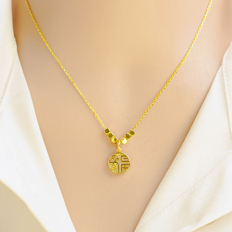 coco 18K Plated Gold Lucky Necklace Lucky For Women Daily Wear Waterproof