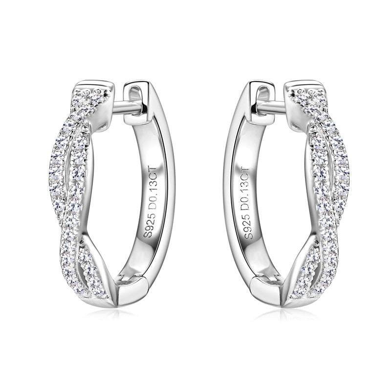 Custom GRA Moissanite Earring certificate Huggie Hoop Plated Gold Sterling Silver Dropping Hoop D VVS1 3EX Diamond like