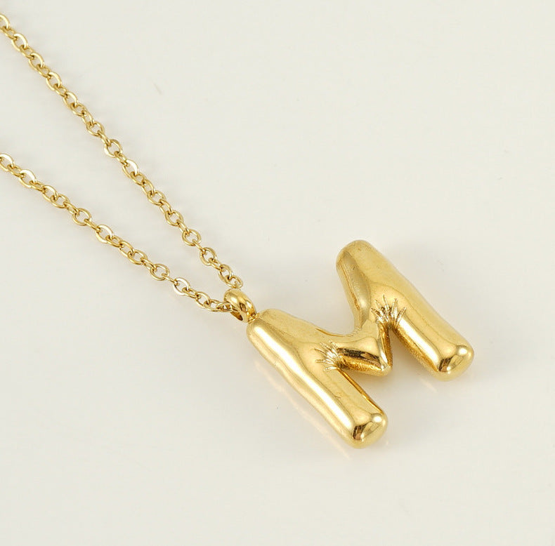 coco 18K Plated Gold Necklace Letter Heart For Women Daily Wear Waterproof AlhambraFour-leaf clover