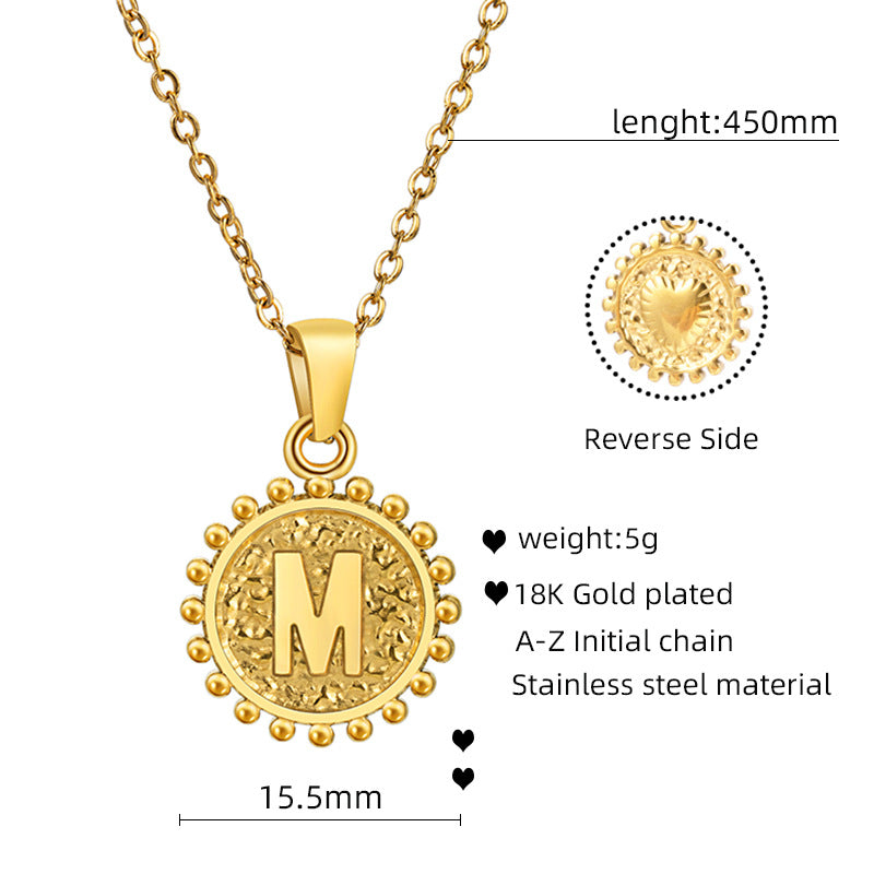 coco 18K Plated Gold Necklace Letter For Women Daily Wear Waterproof AlhambraFour-leaf clover