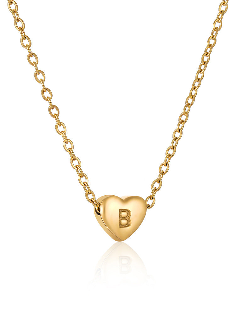 coco 18K Plated Gold Necklace Letter Heart For Women Daily Wear Waterproof AlhambraFour-leaf clover