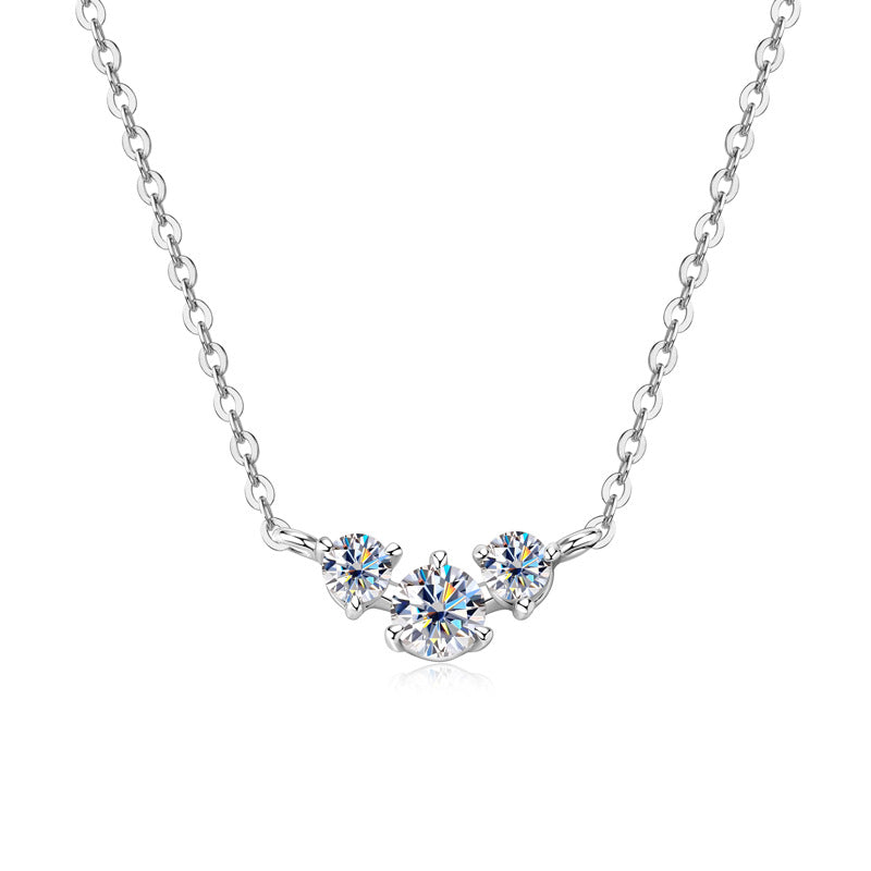 Custom GRA Moissanite Lab-Diamond Necklace Plated Gold 925 Silver For Women Cushion Cut Daily Wear