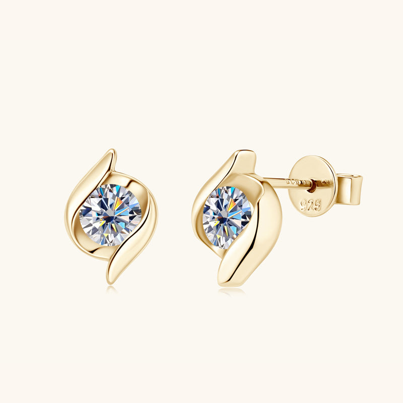 Custom certificate Moissanite Earring certificate GRA Ring Plated Gold Sterling Silver D VVS1 3EX