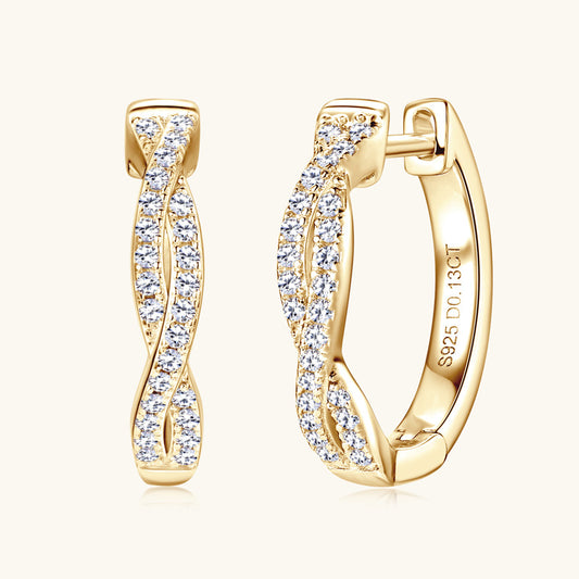 Custom GRA Moissanite Earring certificate Huggie Hoop Plated Gold Sterling Silver Dropping Hoop D VVS1 3EX Diamond Like