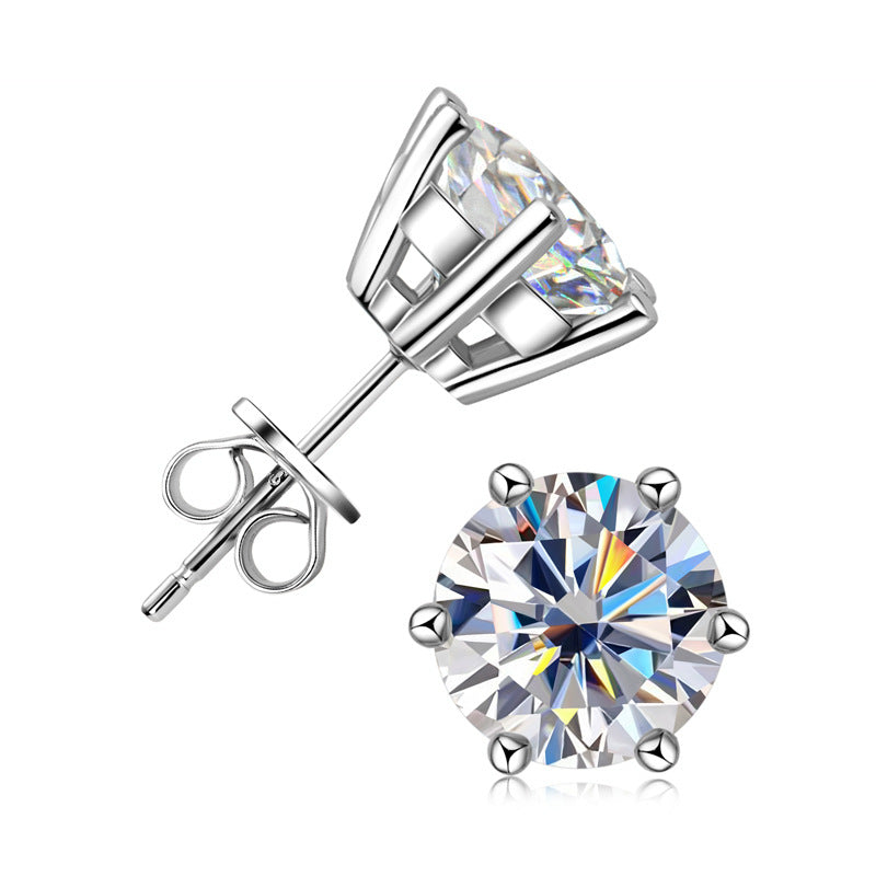 Custom certificate Moissanite Earring certificate GRA Ring Plated Gold Sterling Silver D VVS1 3EX