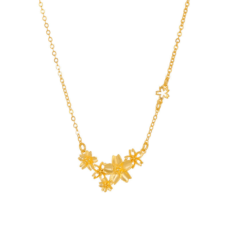 coco 18K Plated Gold Lucky Necklace Lucky For Women Daily Wear Waterproof Flower