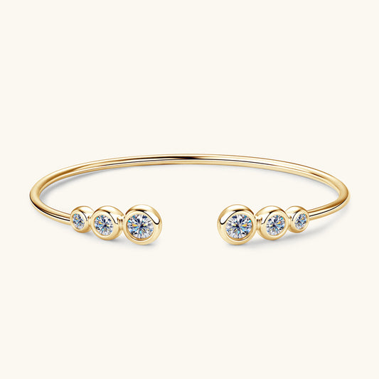 coco Custom GRA Moissanite Bracelet Bangle certificate Plated Gold Sterling Silver D VVS1 3EX Diamond