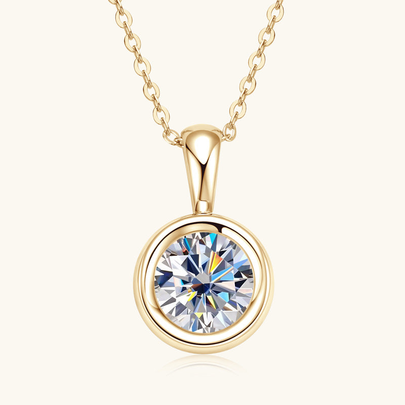 Custom GRA Moissanite Lab-Diamond Bezel Hearts Chrome Necklace Plated Gold 925 Silver For Women Cushion Cut Daily Wear