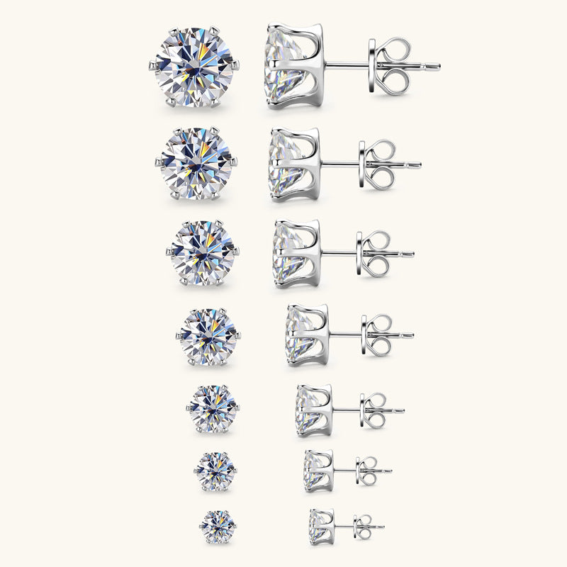 Custom GRA Moissanite Earring certificate GRA Ring Plated Gold Sterling Silver D VVS1 3EX