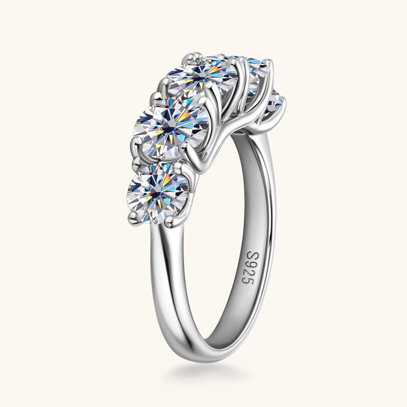 Custom Names Moissanite Engagement Forever Ring Sterling Silver 3.6CT Bezel  D VVS1 3EX