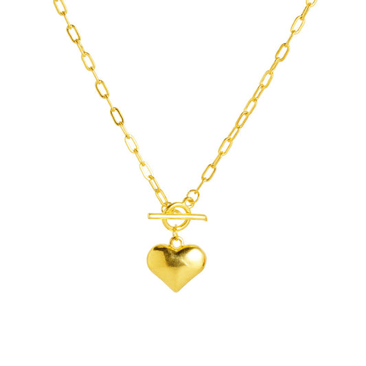 coco 18K Plated Gold Lucky Necklace Lucky For Women Daily Wear Waterproof Heart