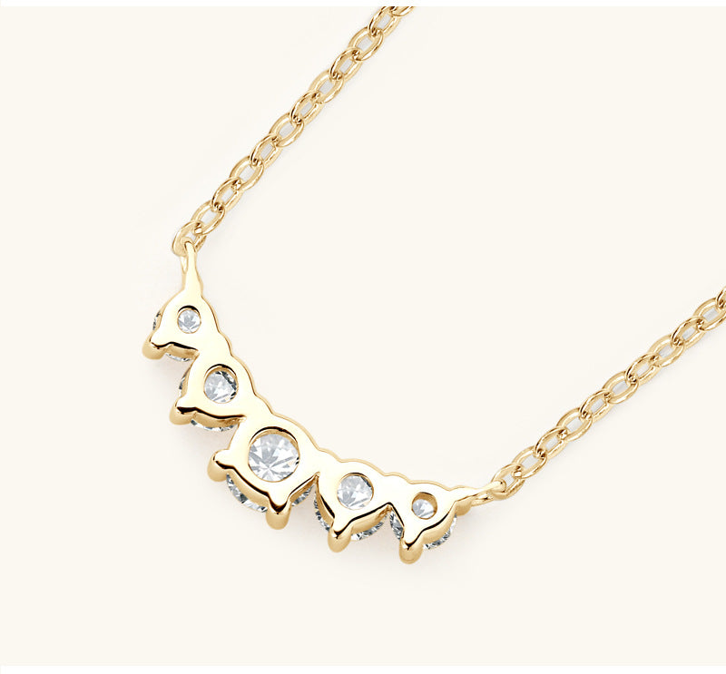 Custom GRA Moissanite Lab-Diamond Bezel Hearts Chrome Necklace Plated Gold 925 Silver For Women Cushion Cut Daily Wear