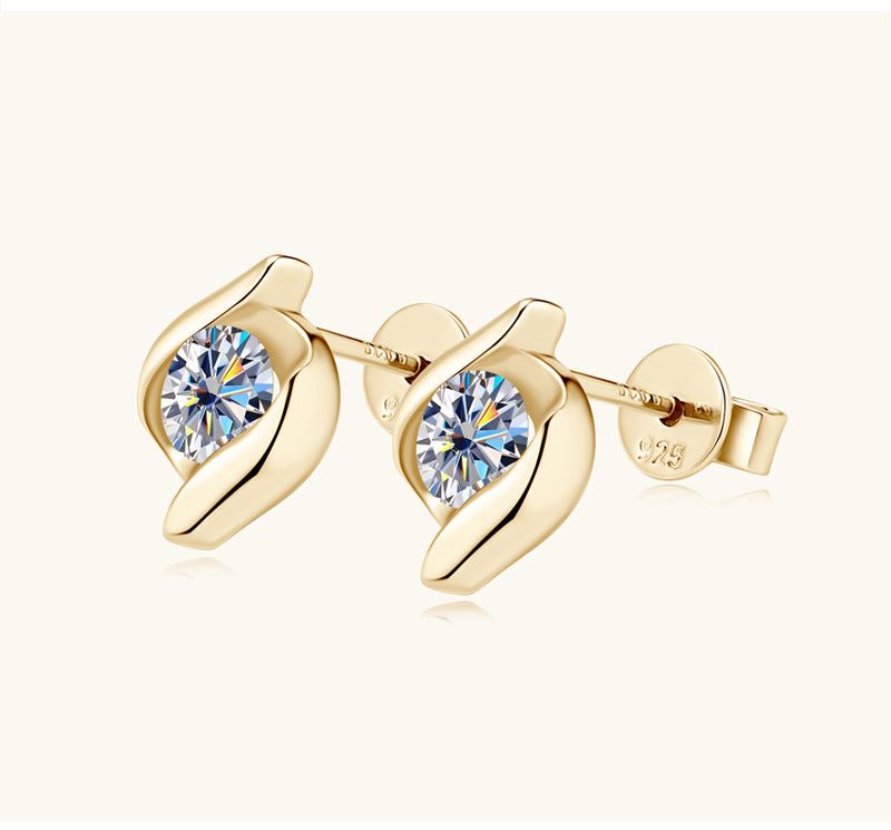 Custom certificate Moissanite Earring certificate GRA Ring Plated Gold Sterling Silver D VVS1 3EX